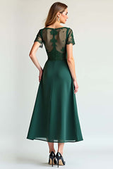 Pine Illusion Neck Formal Dress With Beading
