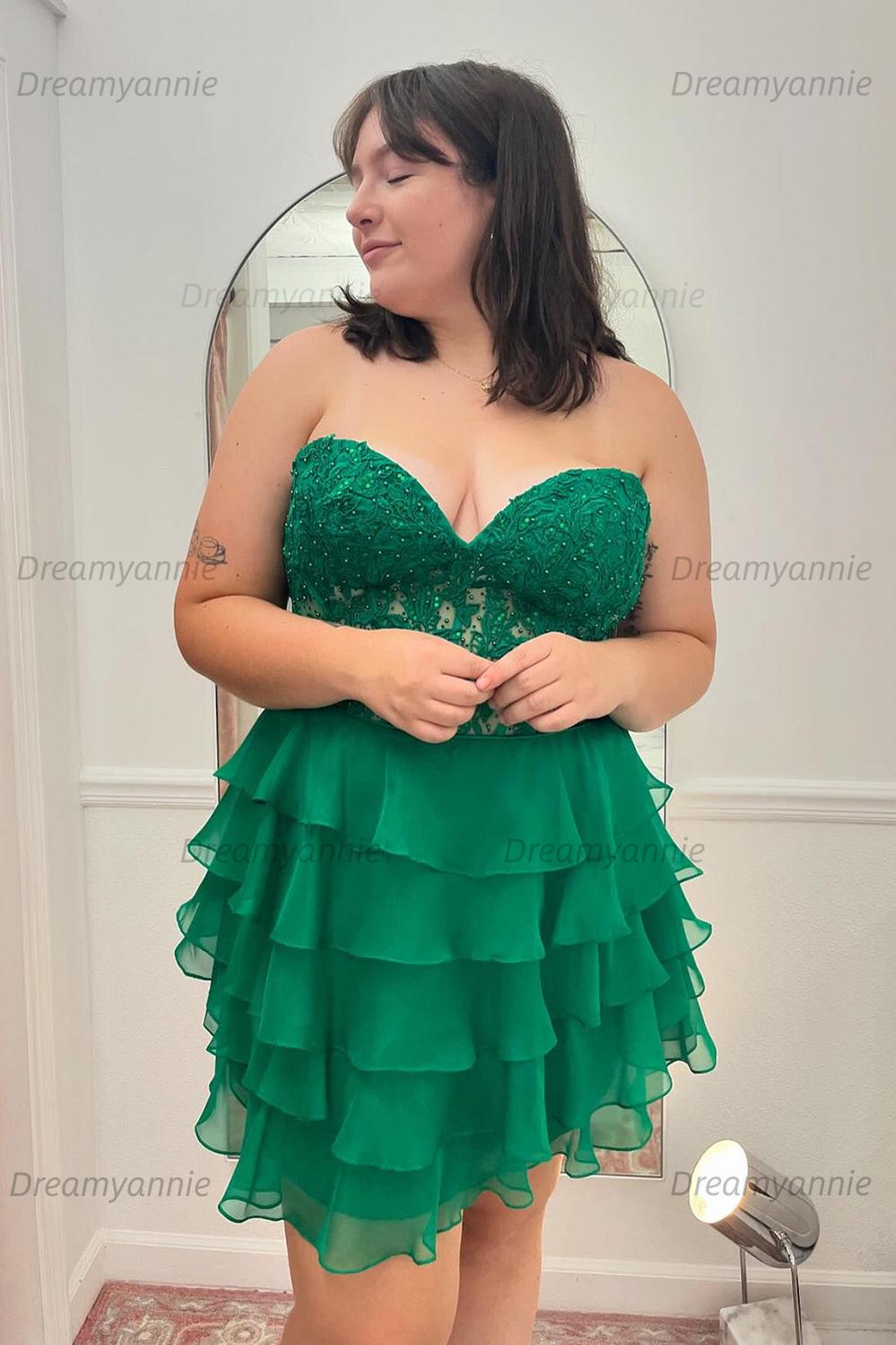 Pink Homecoming Dress Corset Strapless A Line Short Cocktail Dresses with Ruffles