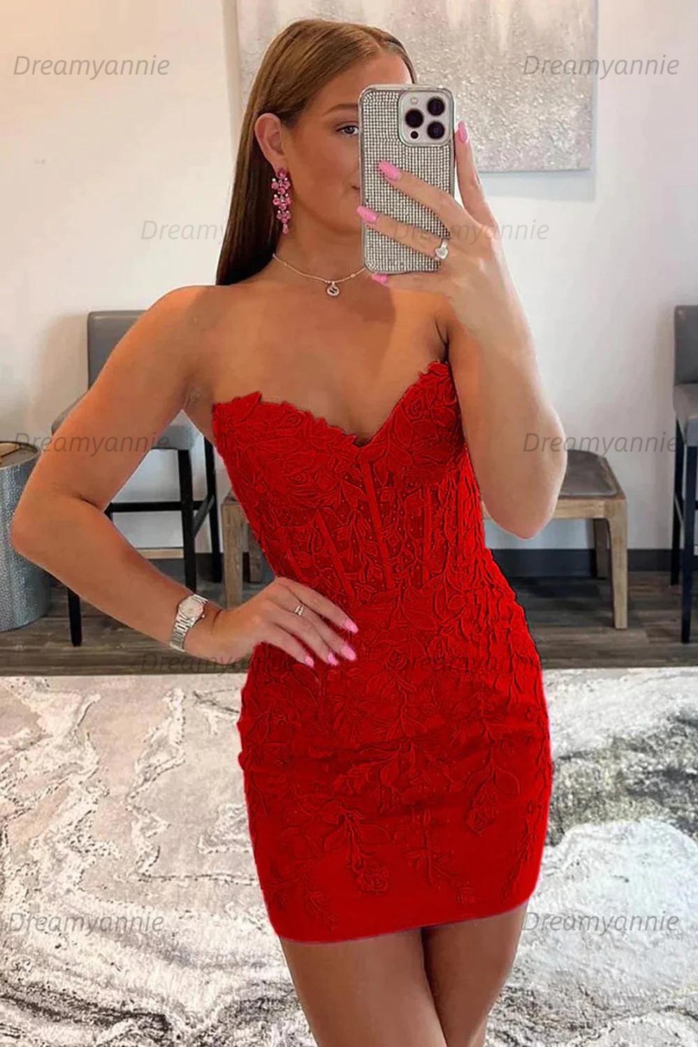 Pink Homecoming Dress Tight Short Cocktail Dresses with Appliques