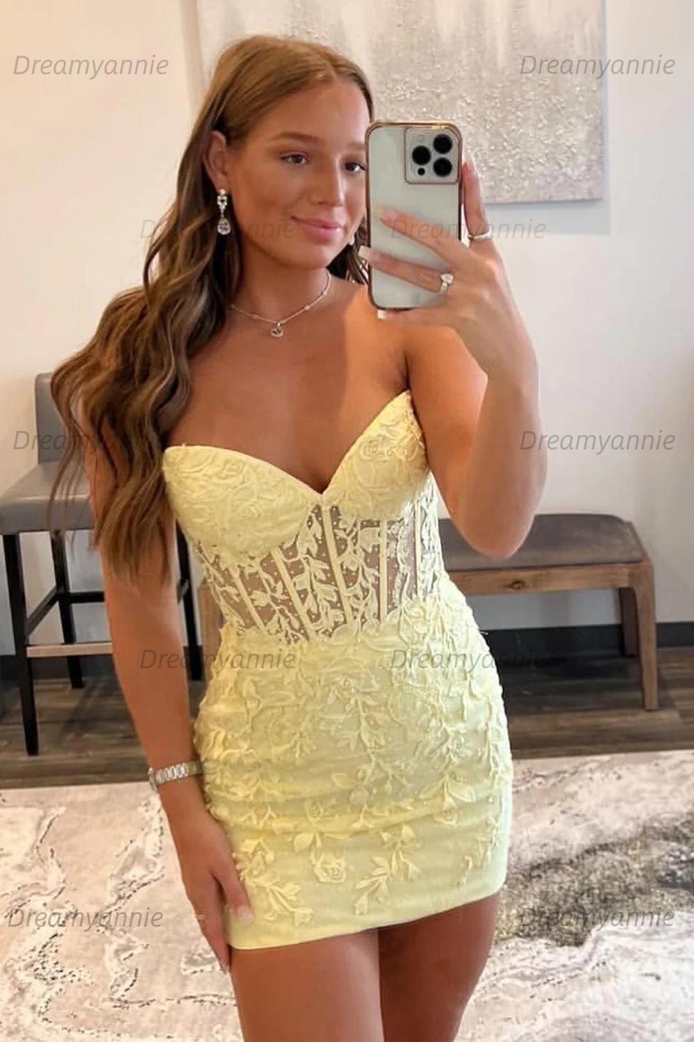 Pink Homecoming Dress Tight Short Cocktail Dresses with Appliques