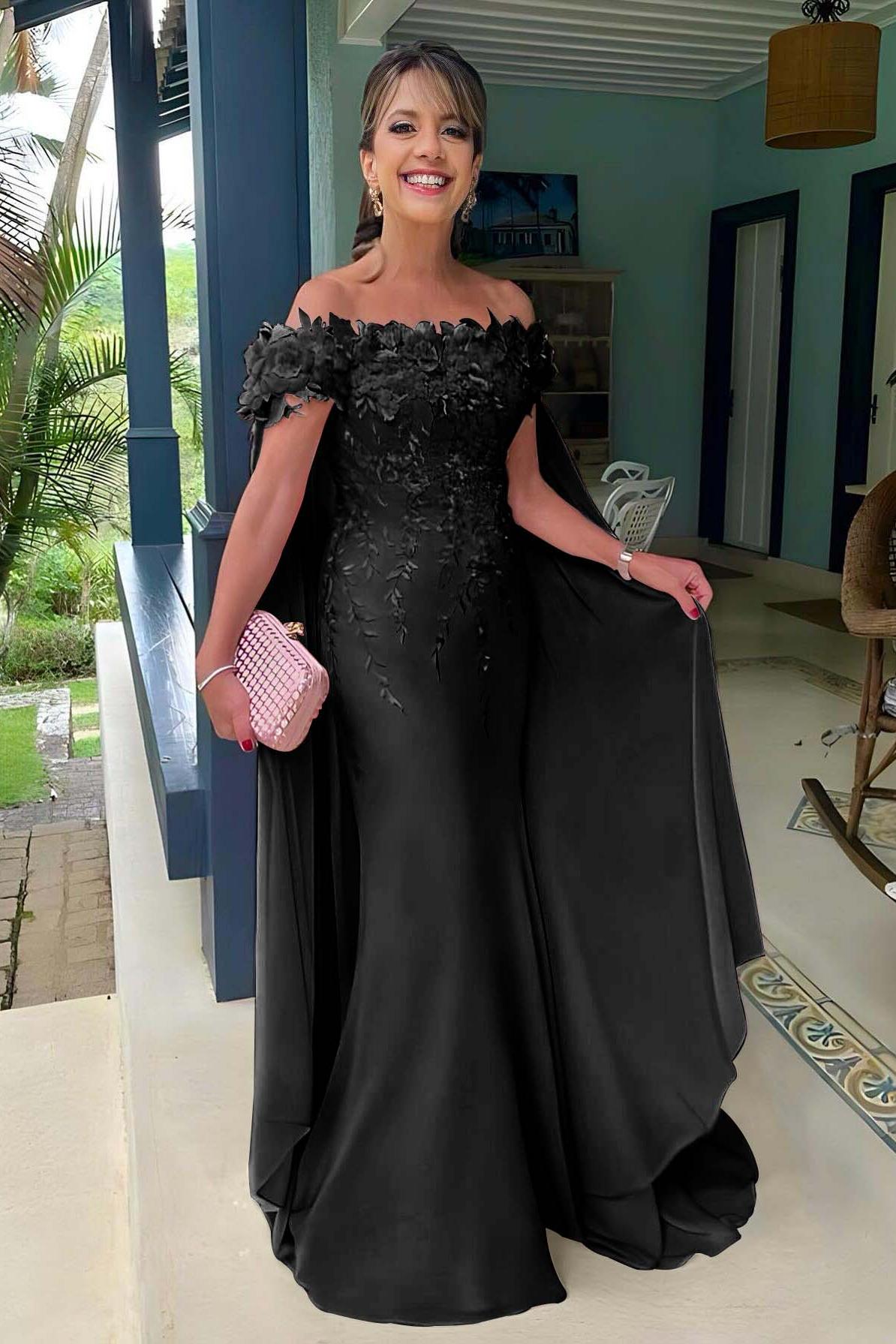 Pink Mermaid Prom Dress Off the Shoulder Formal Dress With 3D Flowers