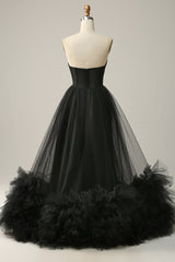 Pink Prom Dress Corset Sweetheart Long Evening Dress with Ruffles