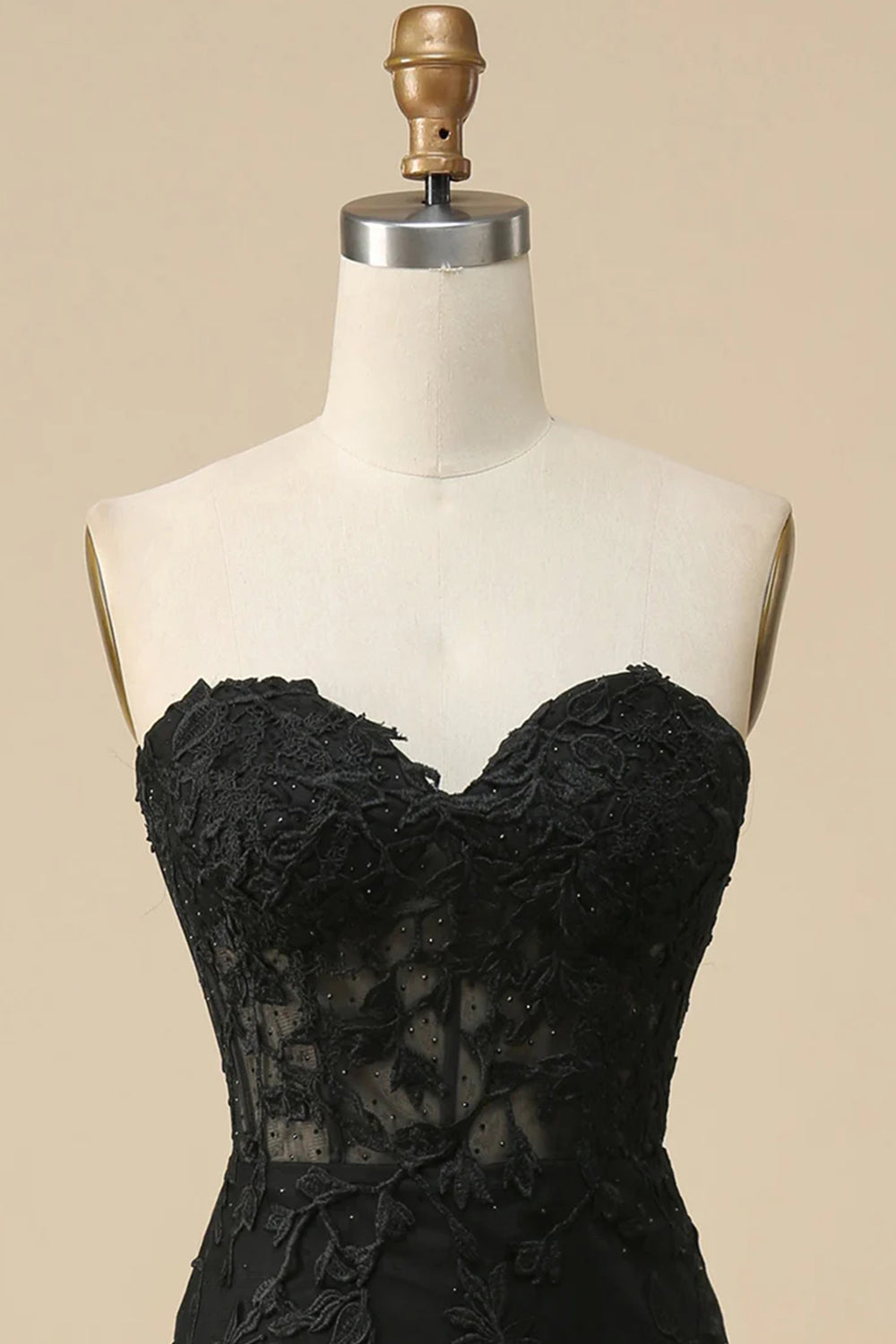 Pink Prom Dress Corset Sweetheart Long Lace Evening Dress with Slit