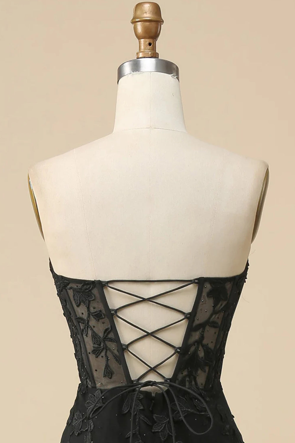 Pink Prom Dress Corset Sweetheart Long Lace Evening Dress with Slit