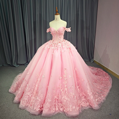 Pink Quincenera Dress Ball Gown Off The Shoulder Sweet 16 Dress