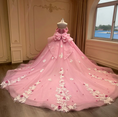 Pink Strapless Quinceanera Dress Ball Gown Sweet 16 Dress