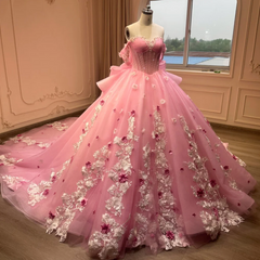Pink Strapless Quinceanera Dress Ball Gown Sweet 16 Dress