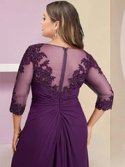 Plus Size Mother of the Bride Sheath Column Dresses Featuring Sequins & Applique