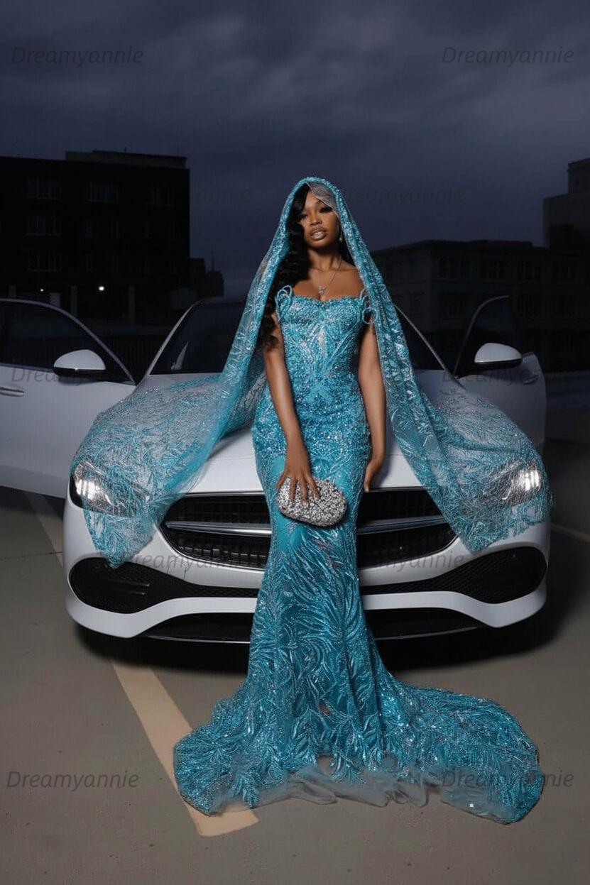 Strapless Silver Prom Dress Sequined Tulle Mermaid Formal Evening Dress