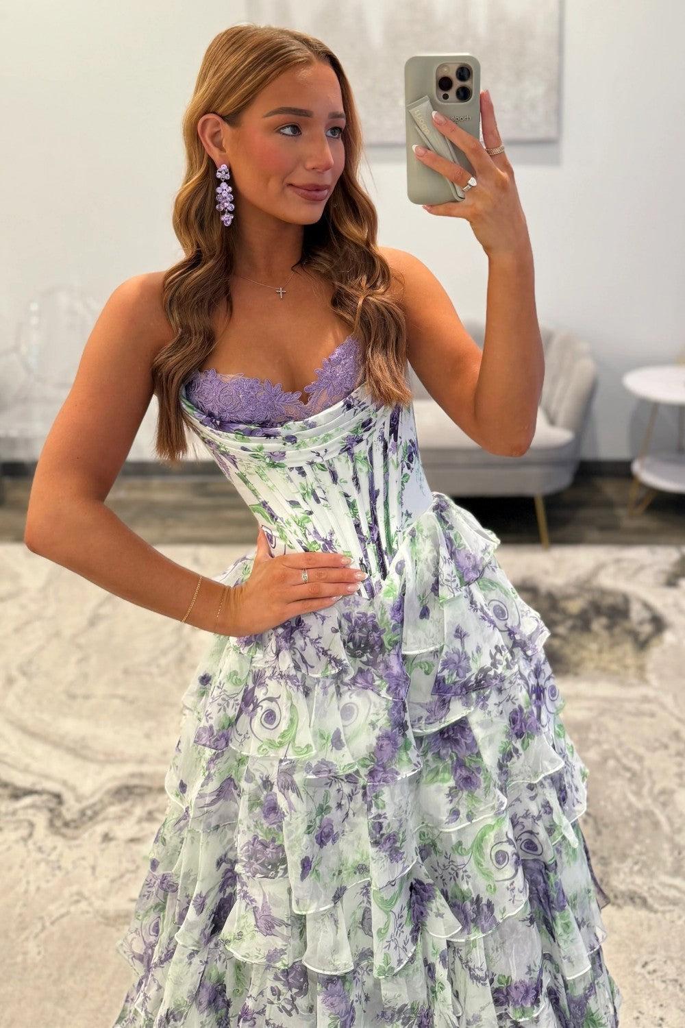 Princess A Line Sweetheart Pink Corset Prom Dress With Ruffles Appliques Formal Evening Gown