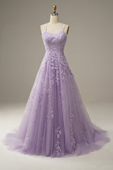Princess Prom Dress Champagne Spaghetti Straps Evening Dress