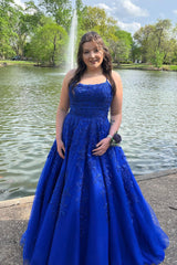 Princess Prom Dress Champagne Spaghetti Straps Evening Dress