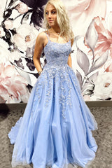 Princess Prom Dress Champagne Spaghetti Straps Evening Dress