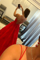 Princess Prom Dress Champagne Spaghetti Straps Evening Dress