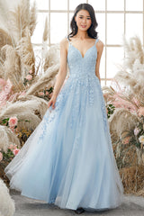 Princess Prom Dress Champagne Spaghetti Straps Evening Dress