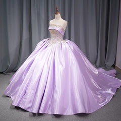 Purple Charro Quinceanera Dress Strapless Embroidery Satin Sweet 16 Dress Ball Gown Dress