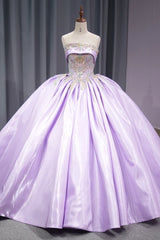 Purple Charro Quinceanera Dress Strapless Embroidery Satin Sweet 16 Dress Ball Gown Dress