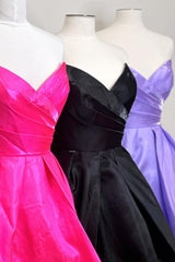 Purple Homecoming Dress A-Line Strapless Ruched Short Prom Dress