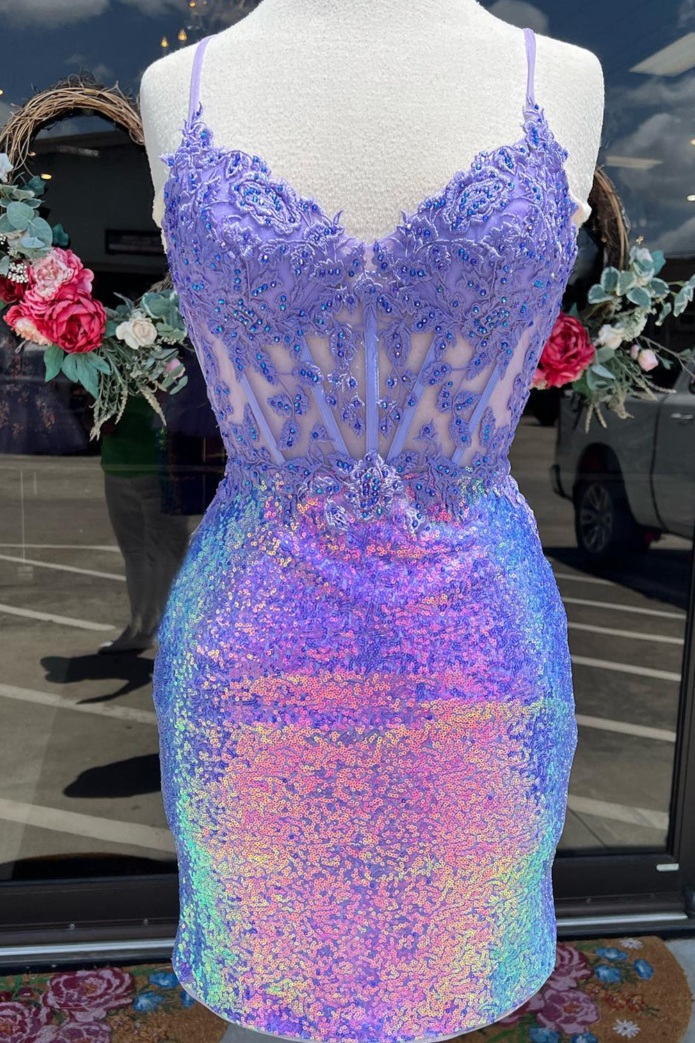 Purple Homecoming Dress Corset Tight Short Cocktail Dresses with Lace