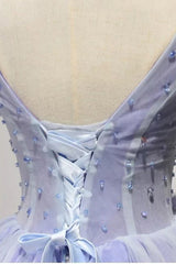 Purple Homecoming Dress V Neck A Line Prom Dress
