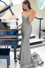 Purple Mermaid Prom Dress Sleeveless Spaghetti Straps Beaded Formal Dress