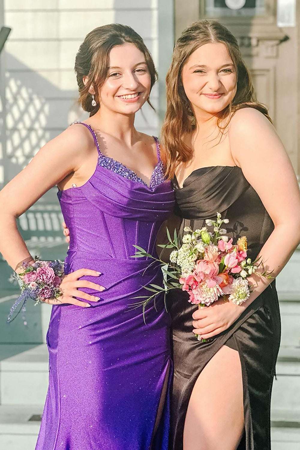 Purple Prom Dress Corset Mermaid Formal Dress With Slit