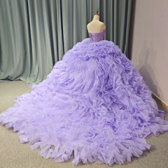 Purple Quinceanera Ball Gown Strapless Dress Sweet 16 Dress