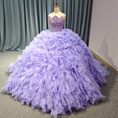Purple Quinceanera Ball Gown Strapless Dress Sweet 16 Dress