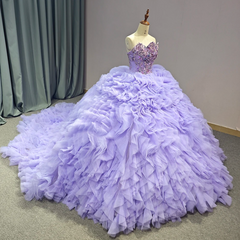 Purple Quinceanera Ball Gown Strapless Dress Sweet 16 Dress