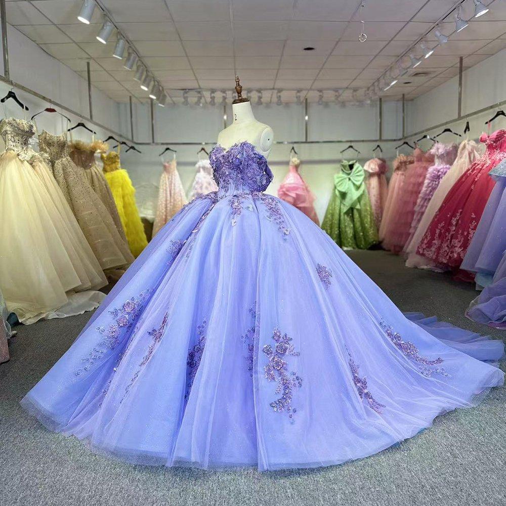 Purple Quinceanera Dress Sweet 15 Evening Dress Crystal Sleeveless Ball Gown Sweet 16 Dress