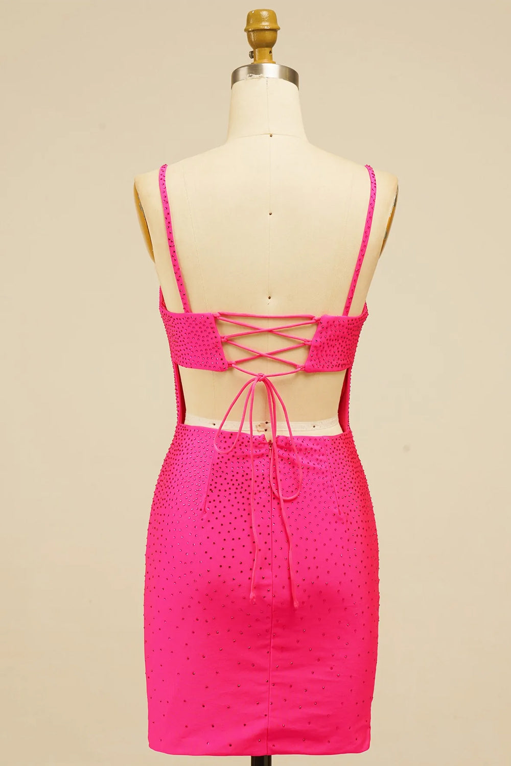 Red Homecoming Dress Sequin Lace-Up Tight Short Prom Dress