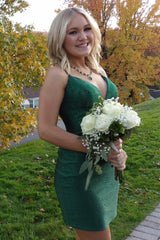 Red Homecoming Dress Spaghetti Straps Beaded Tight Short Prom Dress