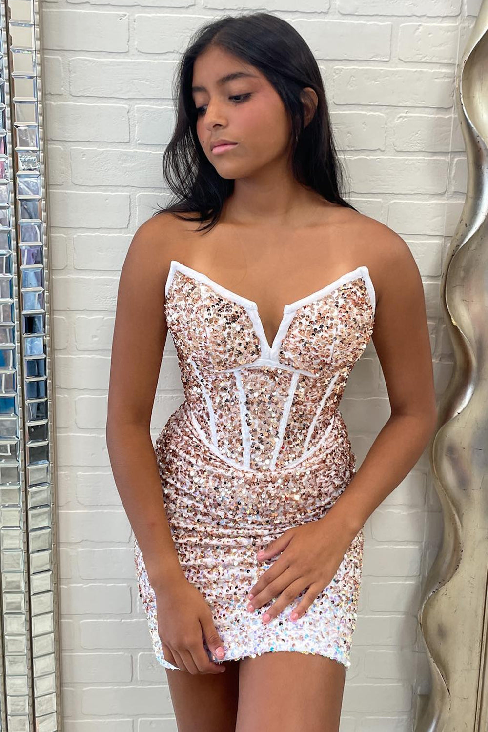 Red Homecoming Dress Sweetheart Sequin Tight Short Cocktail Dresses