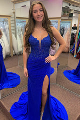 Red Prom Dress Corset Long Formal Dress With Lace
