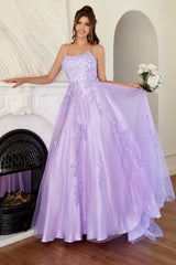 Red Prom Dress Spaghetti Straps Long Evening Dress with Appliques