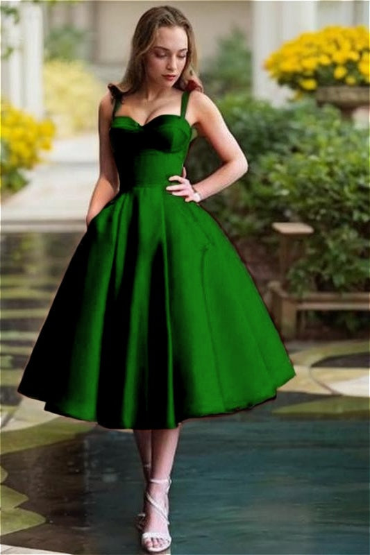 Red Spaghetti Straps Homecoming Dress Sweetheart Sleeveless A Line Short Cocktail Dress