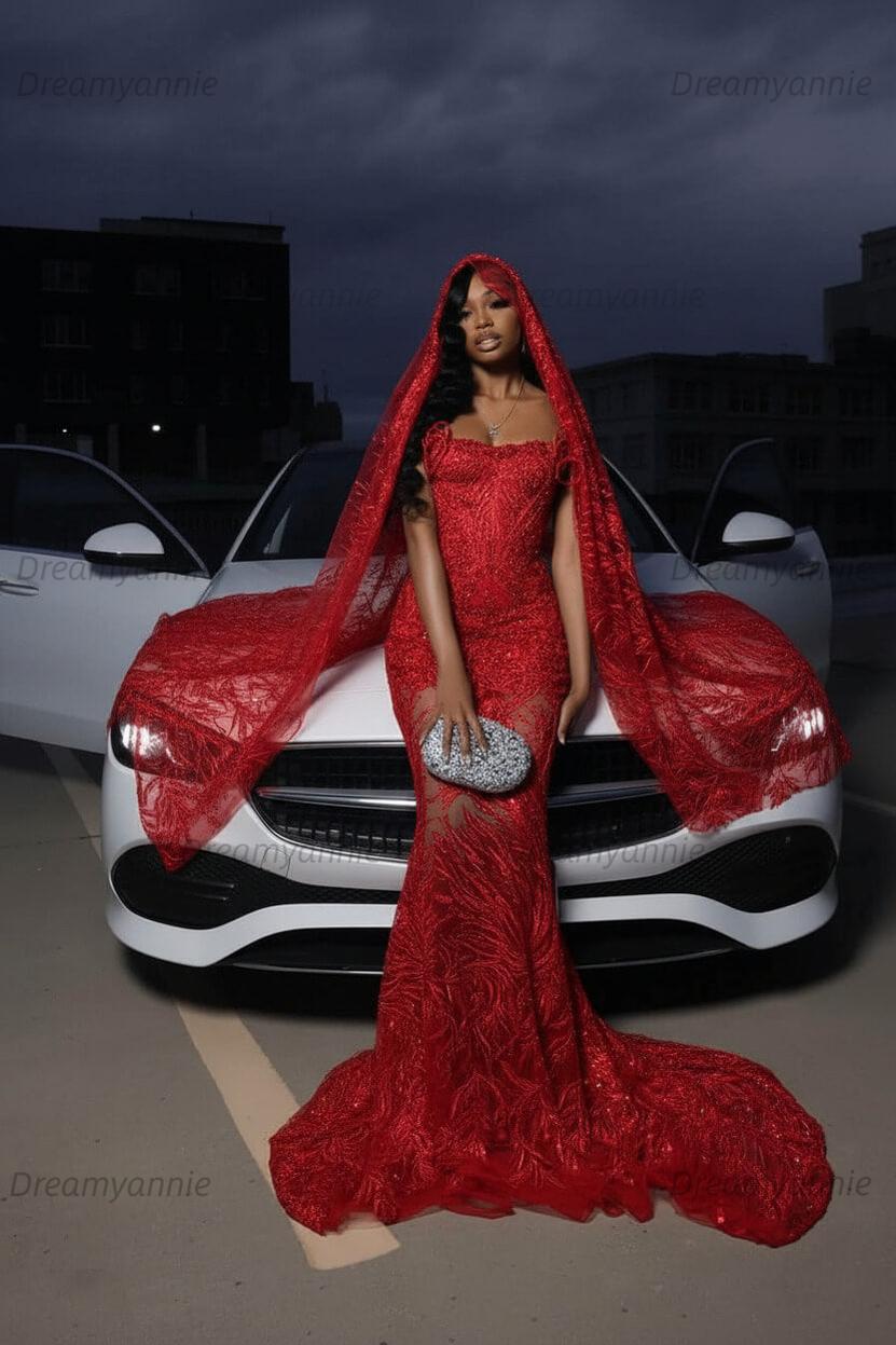 Strapless Silver Prom Dress Sequined Tulle Mermaid Formal Evening Dress