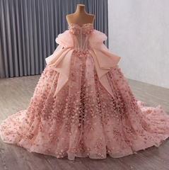 Rose Pink Sweetheart Neck Quinceanera Dress Ball Gown Sweet 16 Dress