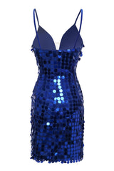 Royal Blue Homecoming Dress Sequin Tight Short Prom Dress