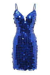 Royal Blue Homecoming Dress Sequin Tight Short Prom Dress