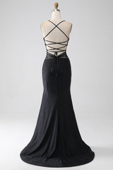Royal Blue Prom Dress Corset Beaded Long Mermaid Evening Dress with Slit
