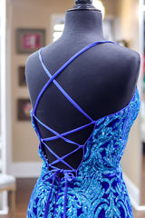 Royal Blue Prom Dress Corset Mermaid Long Formal Dress