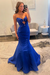 Royal Blue Prom Dress Sweetheart Mermaid Floor Length Formal Dress