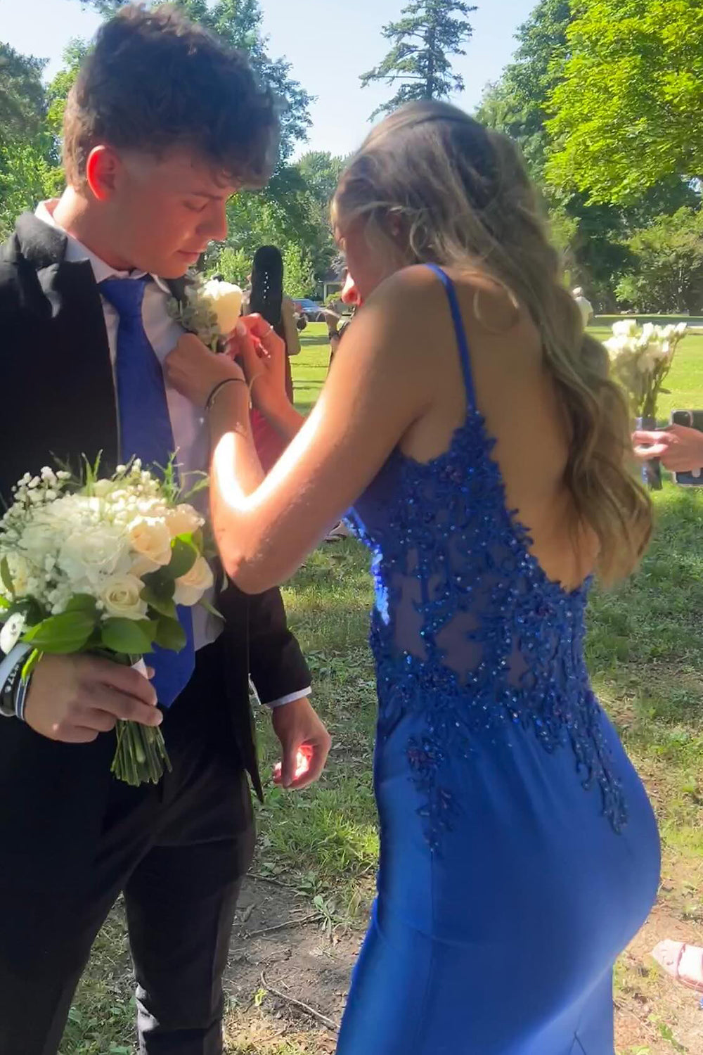 Sage Prom Dress Mermaid Satin Spaghetti Straps Long Formal Dress With Appliques