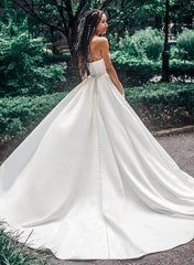 Satin Strapless Ball Gown Wedding Dress
