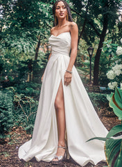 Satin Strapless Ball Gown Wedding Dress