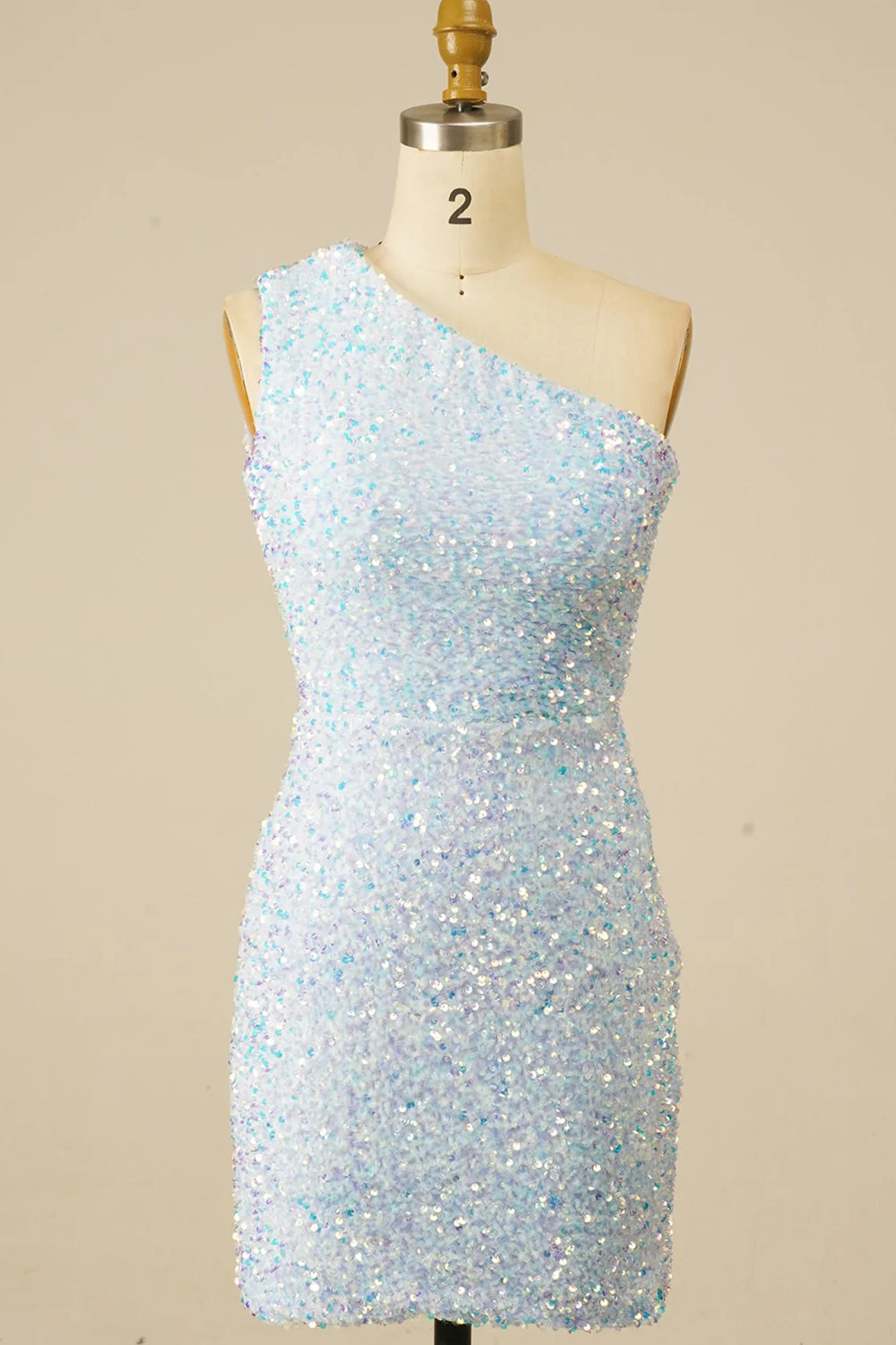 Sheath One Shoulder Royal Blue Homecoming Dress Sequin Short Cocktail Dresses
