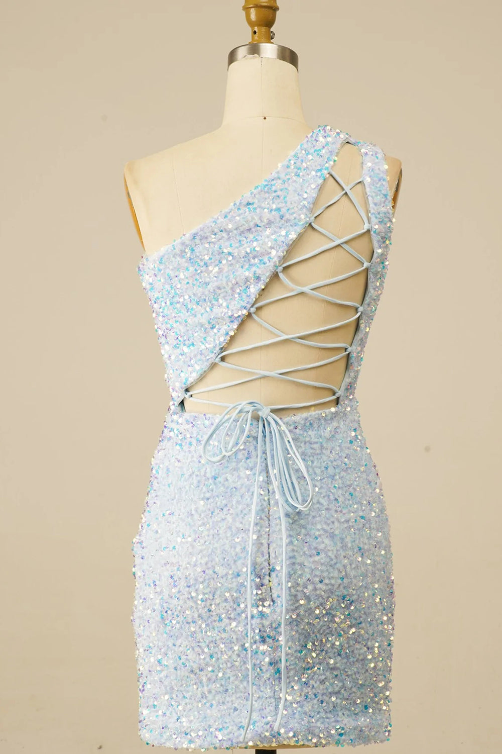 Sheath One Shoulder Royal Blue Homecoming Dress Sequin Short Cocktail Dresses