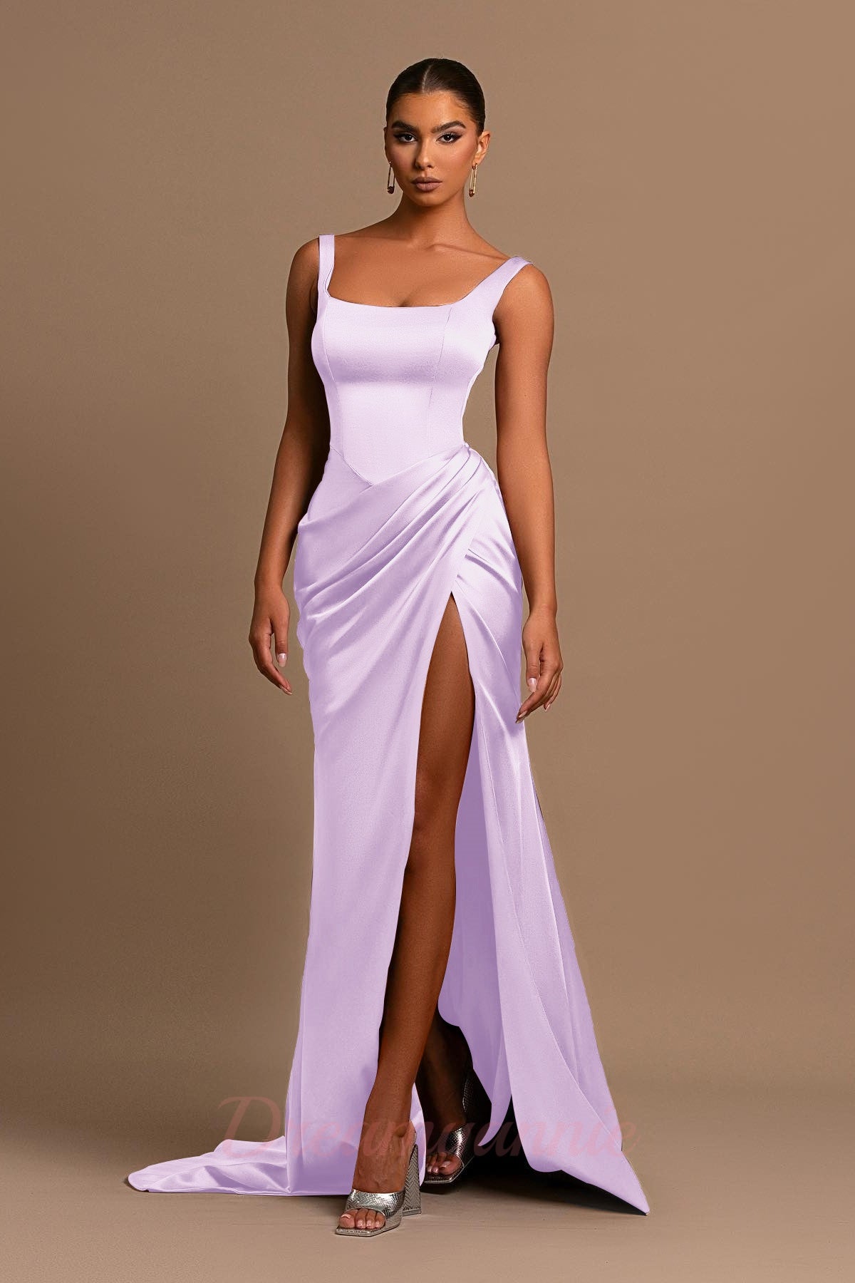 Sheath/Column Prom Dress Square Neckline Floor-length Formal Dress