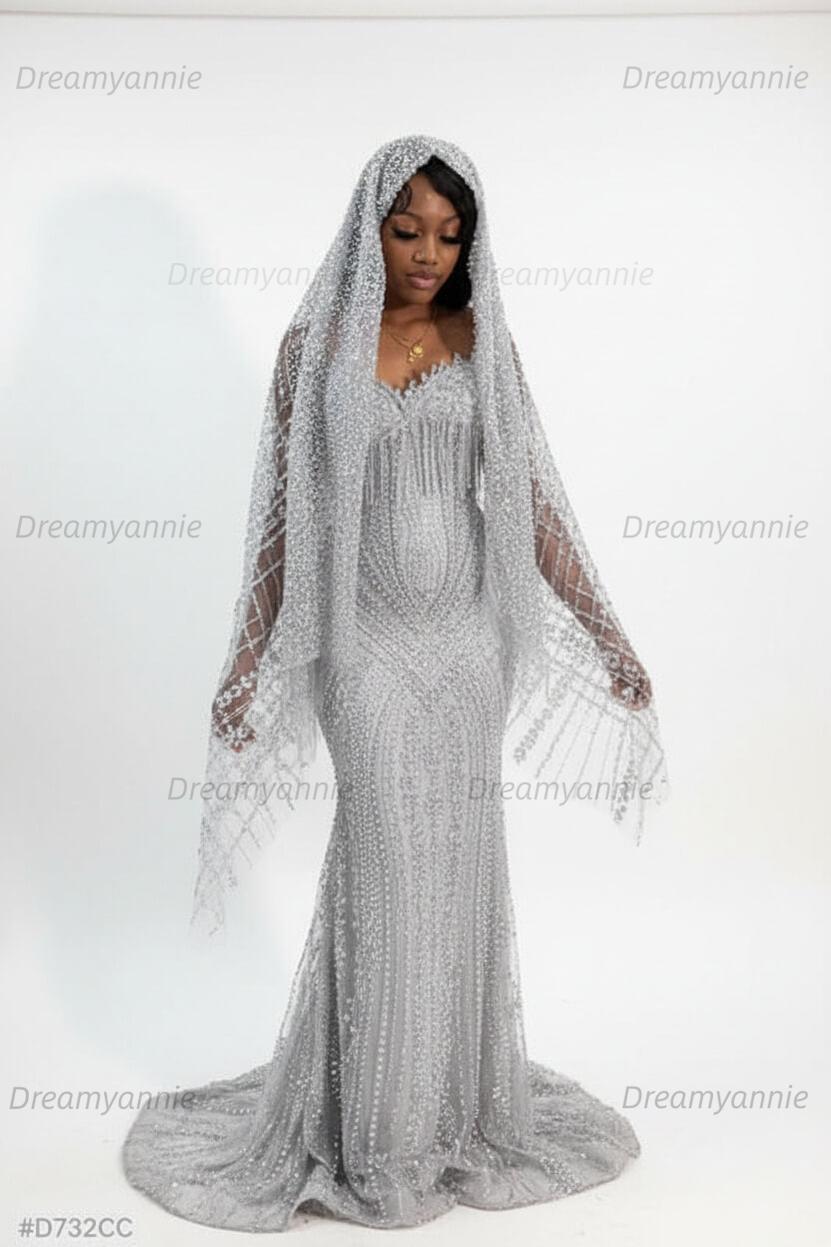 Dreamyannie Sweetheart Prom Dress Mermaid Stunning Evening Dress with Beadings